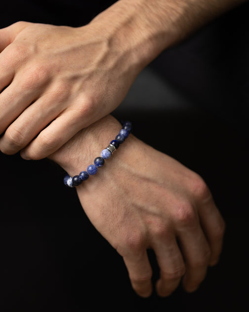 Celestial Blue Agate/Crystal/Sodalite/Leather Multi-wrap Bracelet