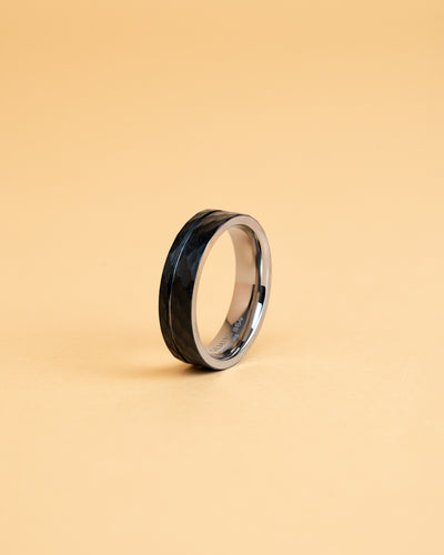 6mm gefacetteerde Titanium ring