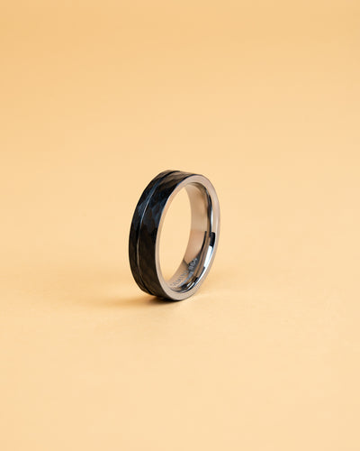 6mm Faceted full Titanium ring