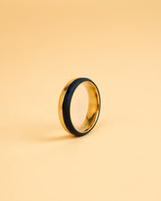 6mm Ring van goudkleurig titanium en carbon