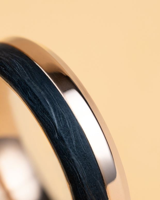 6mm Ring van bronskleurig titanium en carbon