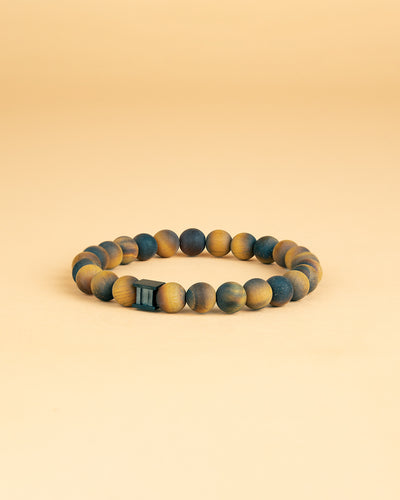 8mm Bracelet with matte Tiger Eye stone and black spacer