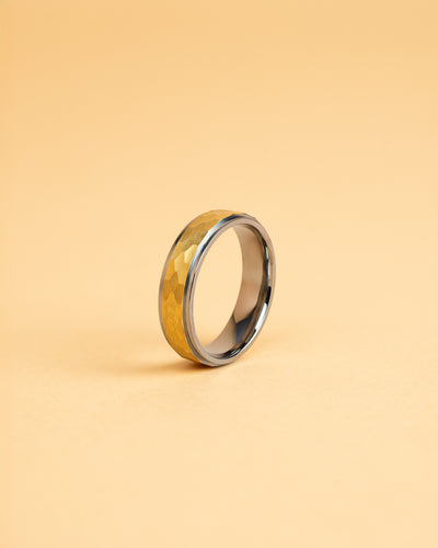 6mm titanium ring met zilverkleurige en goudkleurige afwerking