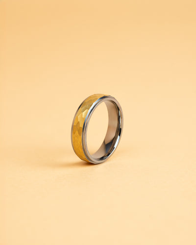 6 mm Titanring mit Silber- und Gold-Finish