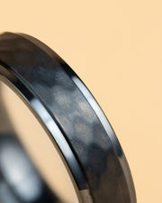 6mm Titanium ring with black on black finish