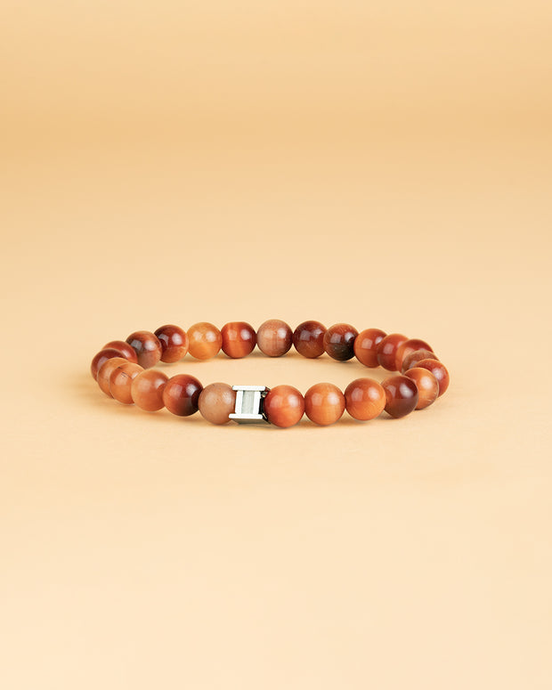 8mm bracelet with Orange Tiger Eye stone