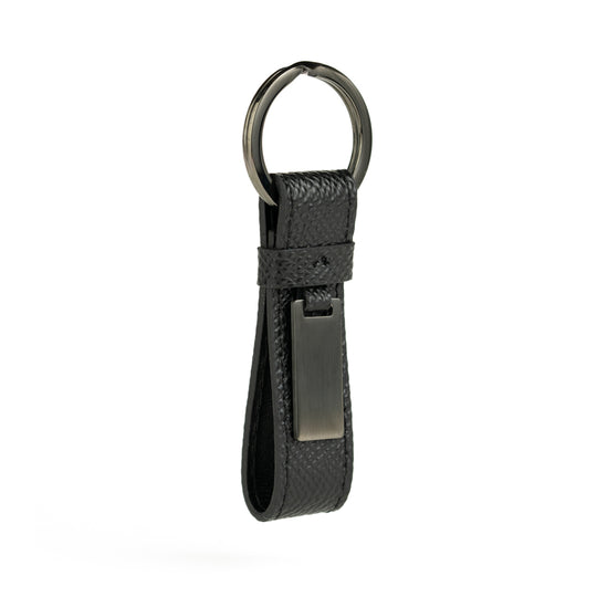 Black leather keychain