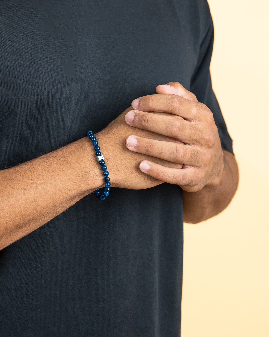 Bracelet with 6mm Blue Tiger Eye stone