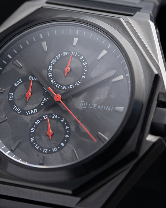 44mm Limited Edition watch with carbon dial and black finish