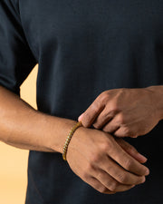 5 mm breites Foxtail-Armband aus Edelstahl mit vergoldeter Oberfläche