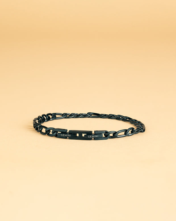 5mm figaro stainless steel chain with black finish