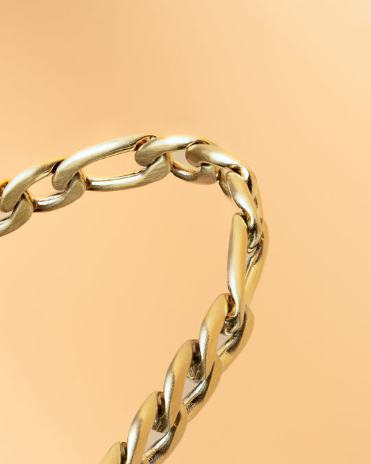 5mm figaro stainless steel chain with gold-plated finish