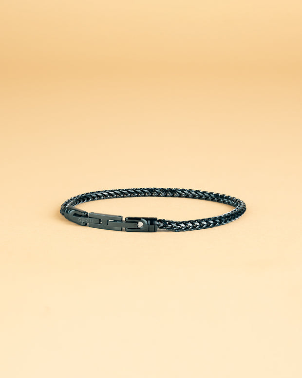 3mm foxtail bracelet in stainless steel with black finish