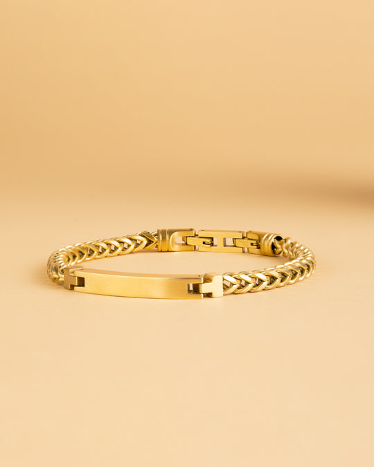 5mm foxtail bracelet in stainless steel with gold-plated finish