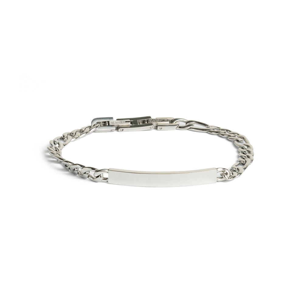 5mm figaro bracelet in stainless steel with silver finish