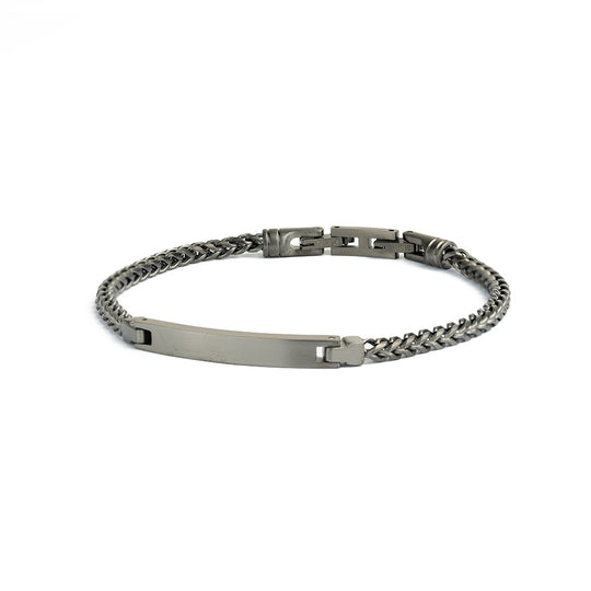 3mm foxtail bracelet in stainless steel with black finish