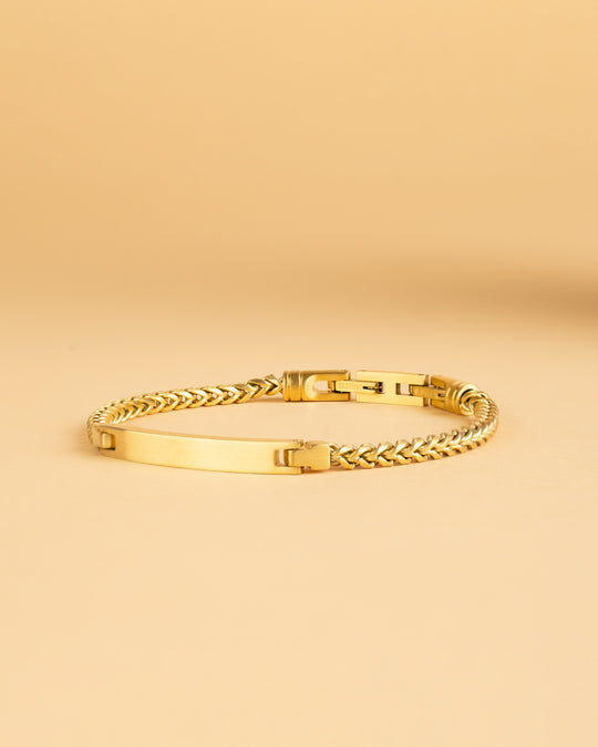 3mm foxtail bracelet in stainless steel with gold-plated finish