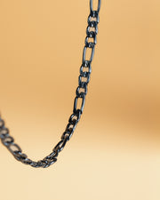 3mm figaro necklace in stainless steel with black finish