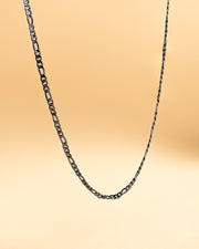 3mm figaro necklace in stainless steel with black finish