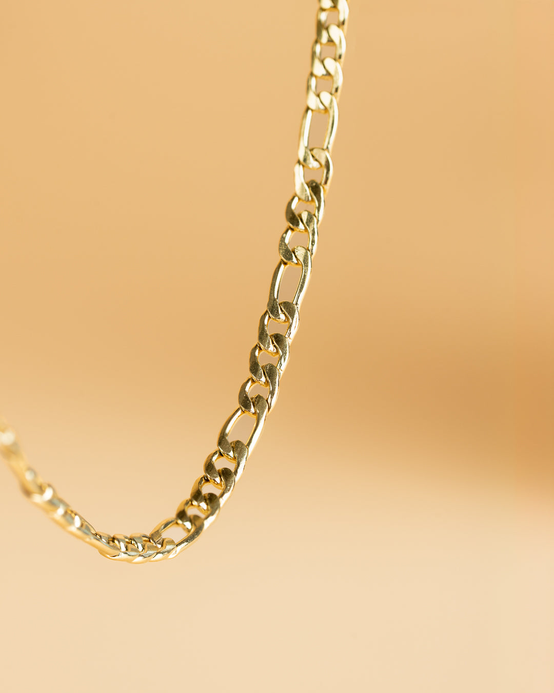 3mm figaro necklace in stainless steel with gold-plated finish