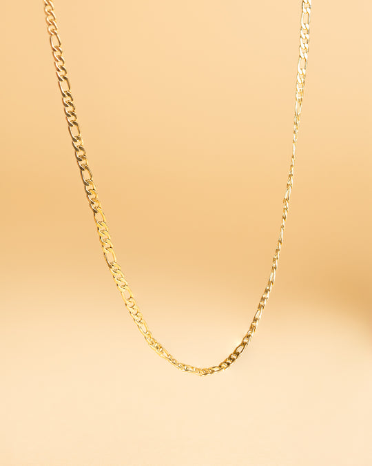 3mm figaro necklace in stainless steel with gold-plated finish