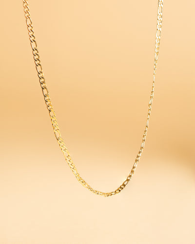 3mm figaro necklace in stainless steel with gold-plated finish