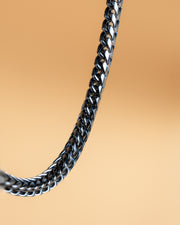 3mm foxtail necklace in stainless steel with dark plated finish