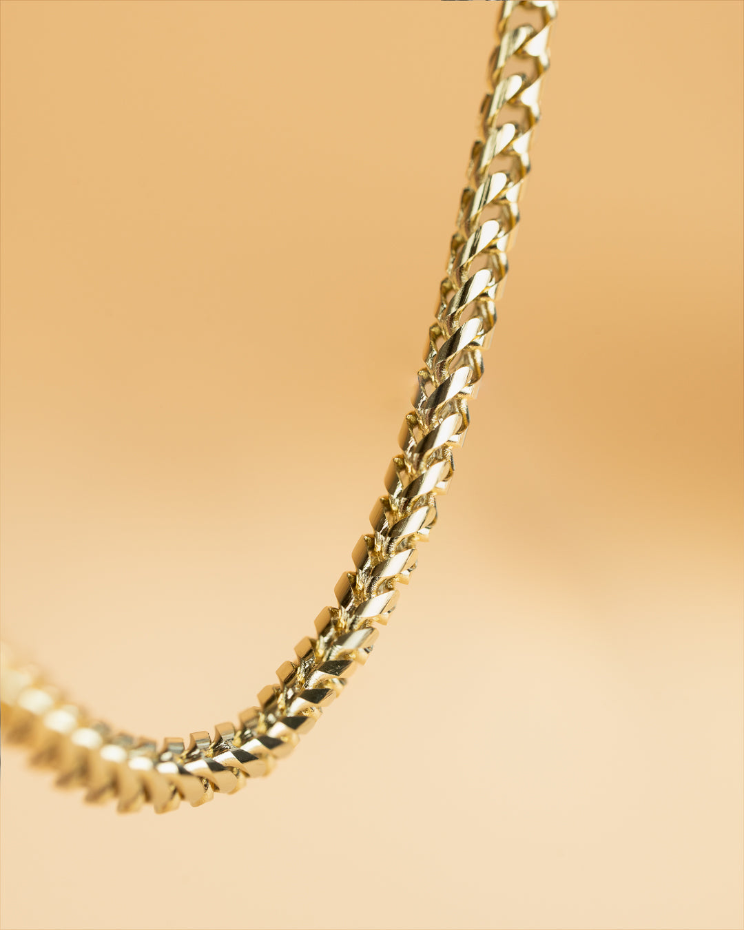 3mm foxtail necklace in stainless steel with 18kt gold plated finish