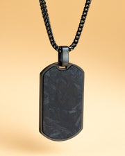 2mm Zwarte halsketting met carbon hanger