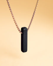 Bronze stainless steel necklace with a Black Agate stone