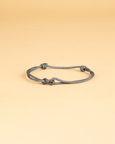 1.5mm Grey nylon bracelet with a black Infinity sign