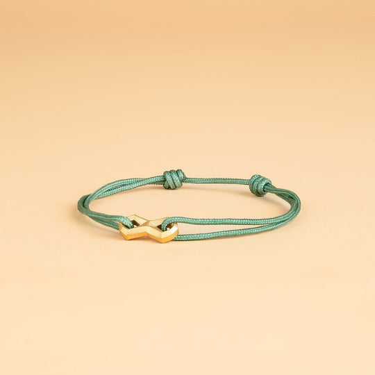 1.5mm Green nylon bracelet with a titanium Infinity sign