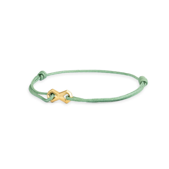 1.5mm Green nylon bracelet with a titanium Infinity sign