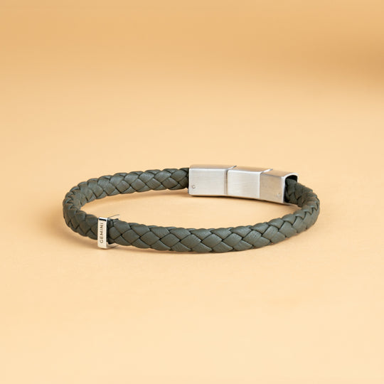 Green Italian nappa leather bracelet