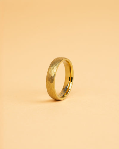 5mm Titanium ring met gouden afwerking