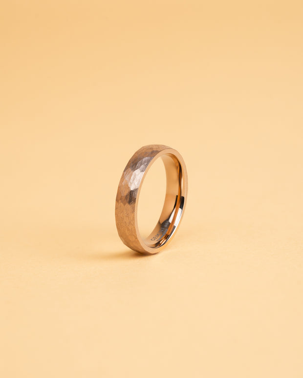 5mm Titanium ring with faceted bronze finish