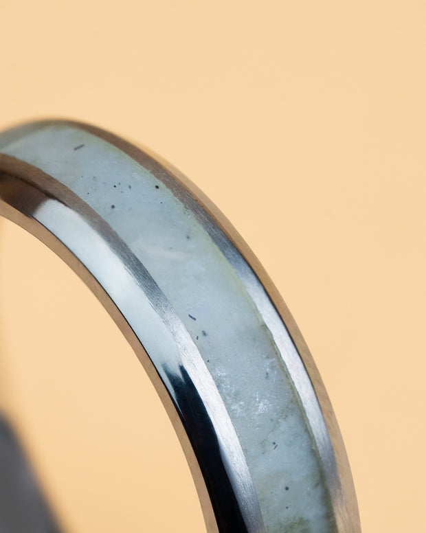 6mm Titanium ring met Larvikiet steen