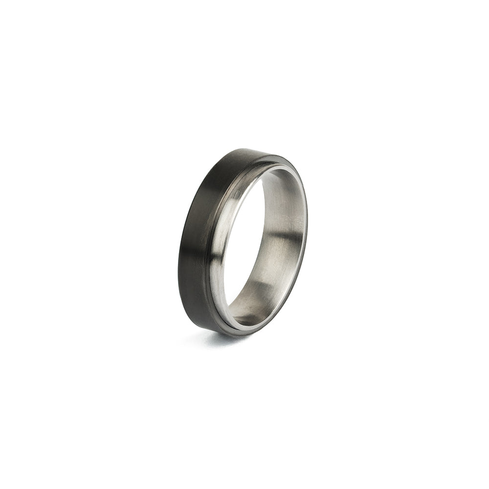 Two-toned titanium ring