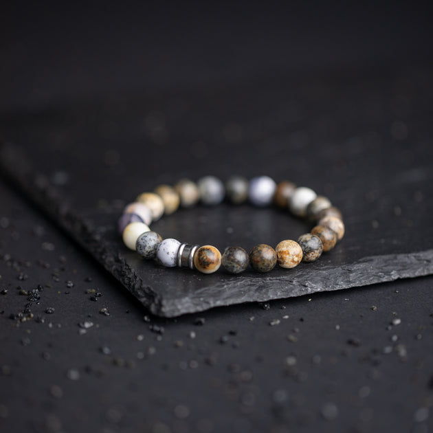 Bracelet with 8mm dark Agate stone – Gemini Official