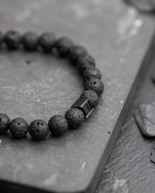  Davitu Natural Black White Lava Volcanic Stone Beads