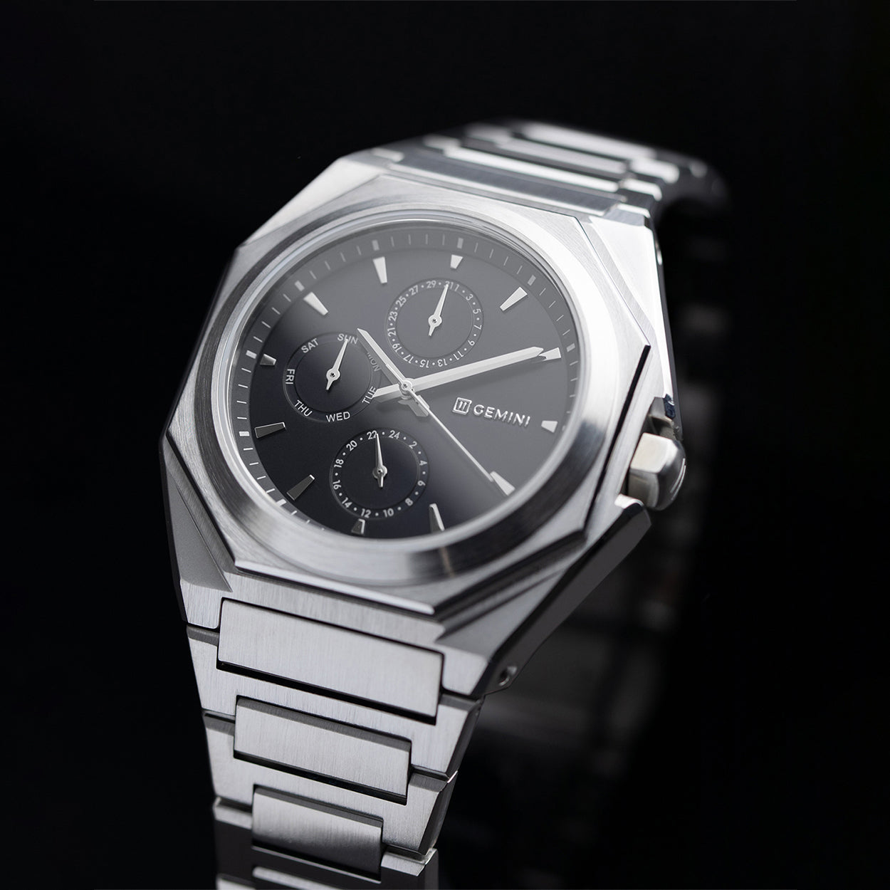 Full silver watch best sale