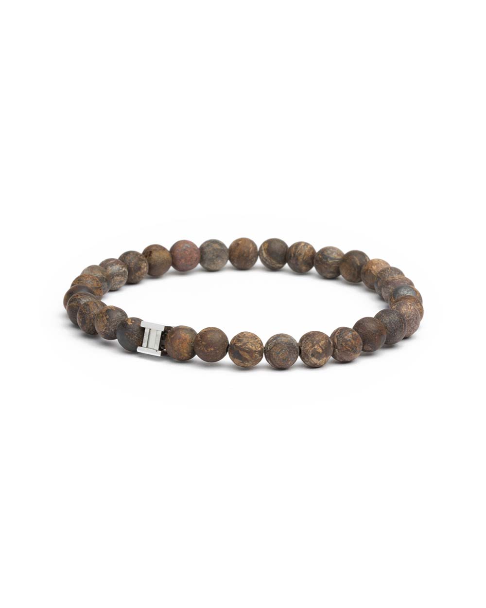 Bracelet with 6mm matte brown Bronzite stone