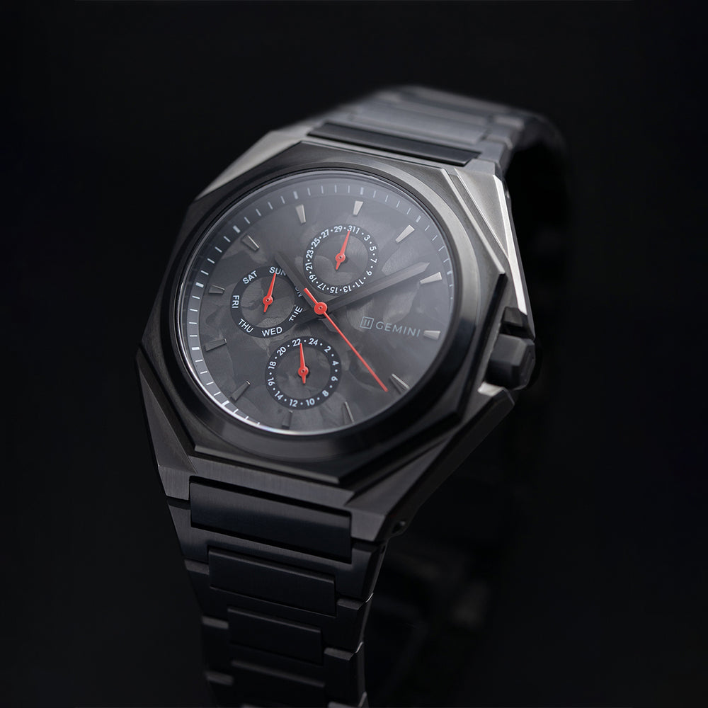 44mm Limited Edition watch with carbon dial and black finish