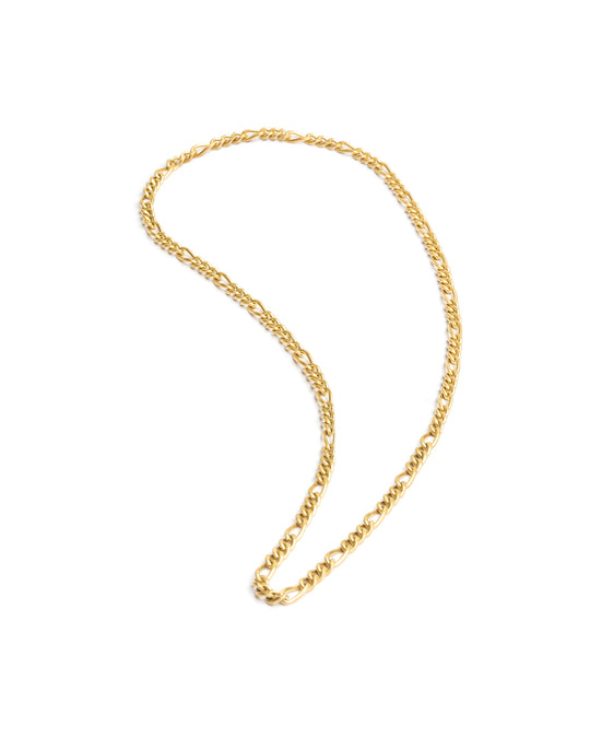 3mm figaro necklace in stainless steel with gold-plated finish