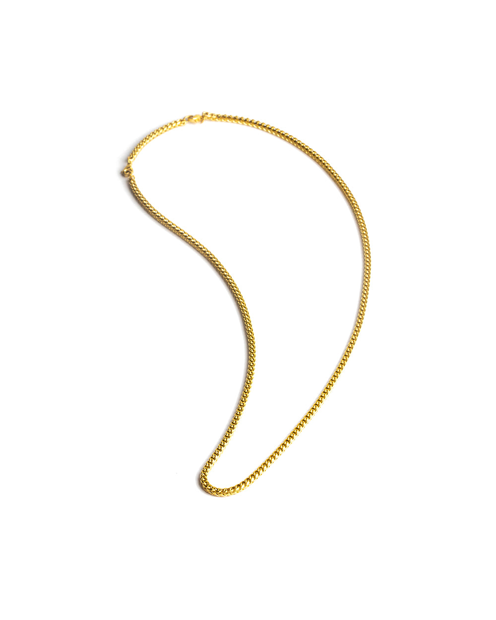 3mm foxtail necklace in stainless steel with 18kt gold plated finish