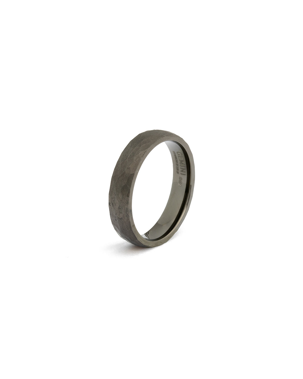 5mm Titanium ring with faceted black finish